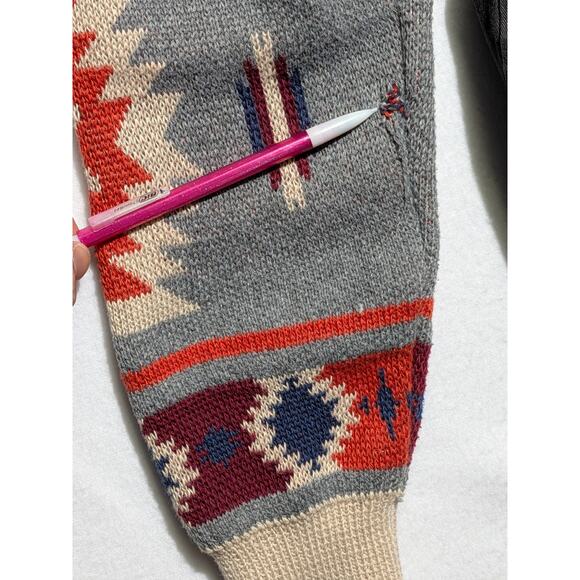 Thread & Supply Hooded Jacket Southwestern Pattern Woven Sleeves Women’s M - Picture 11 of 15